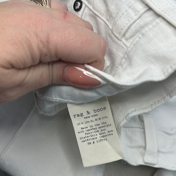 Rag & Bone - High Rise Ankle Skinny in White Manson - Picture 5 of 11